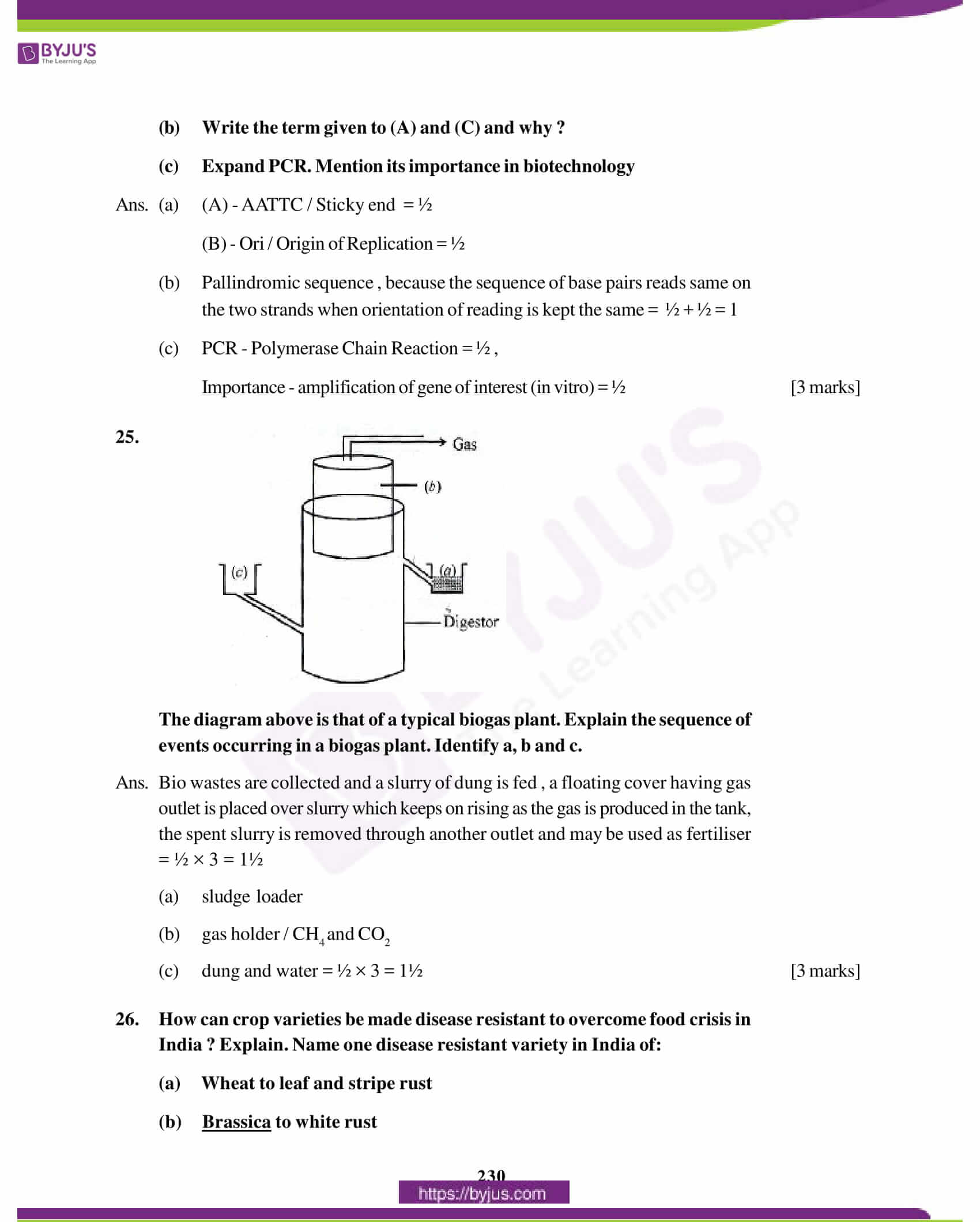 cbse class 12 biology solution 2011 set 1