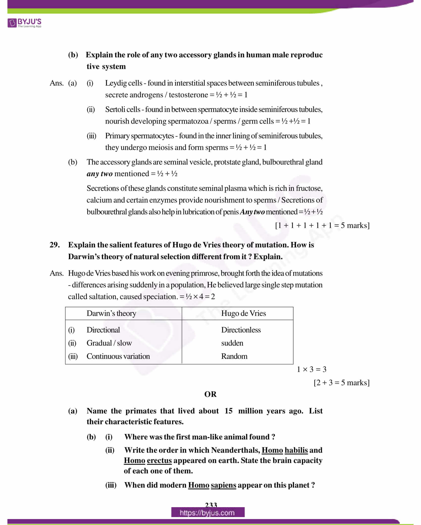 CBSE Class Biology Previous Year Question Paper Solutions PDF