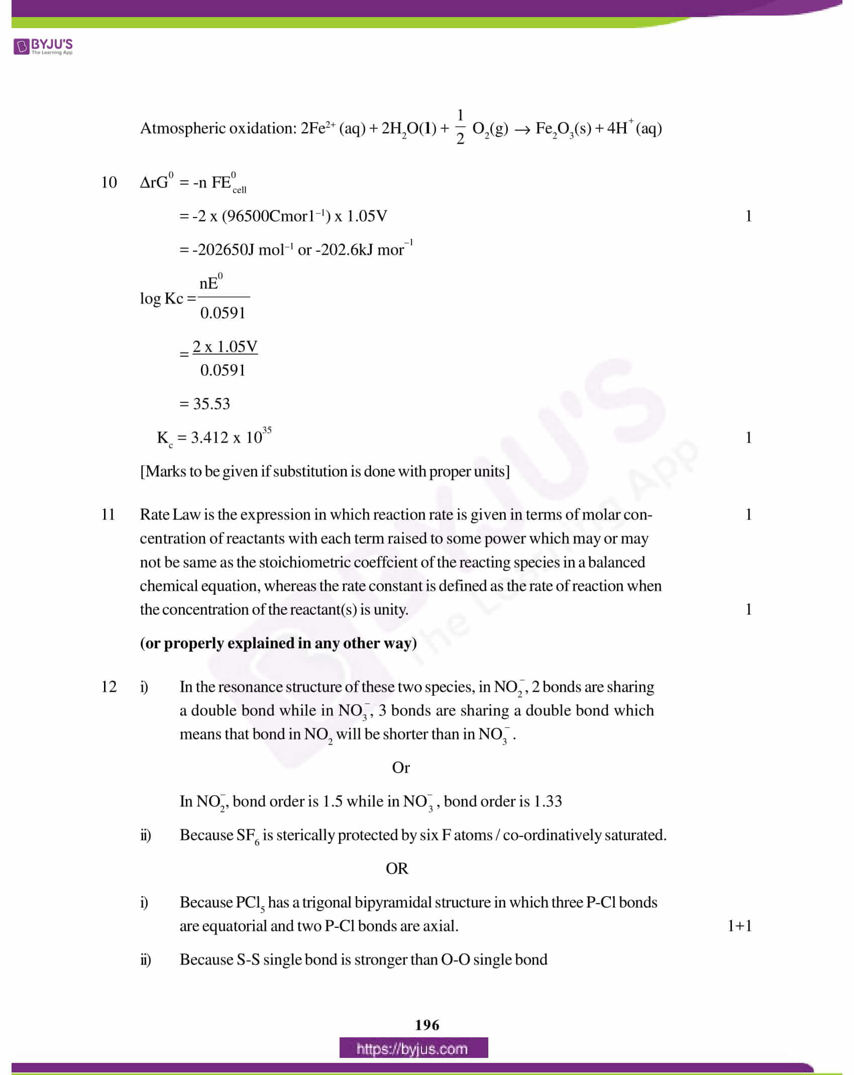 cbse class 10 chemistry solution 2011 set 1