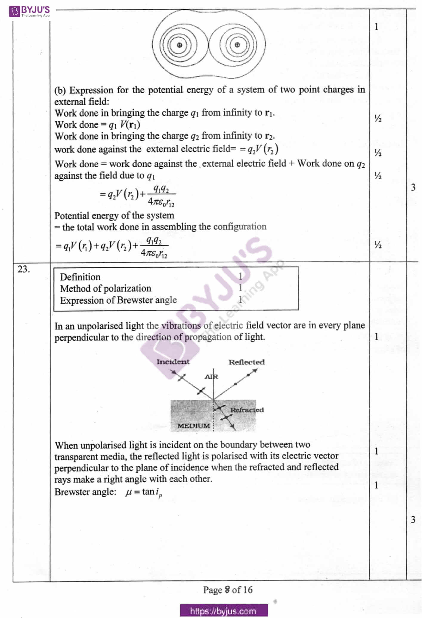 cbse class 12 physics solution 2010 set 1