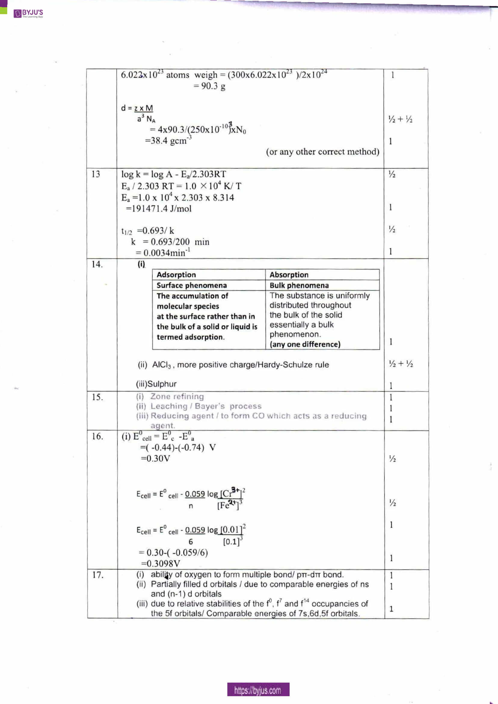 cbse class 12 solution 2016 chemistry set 1