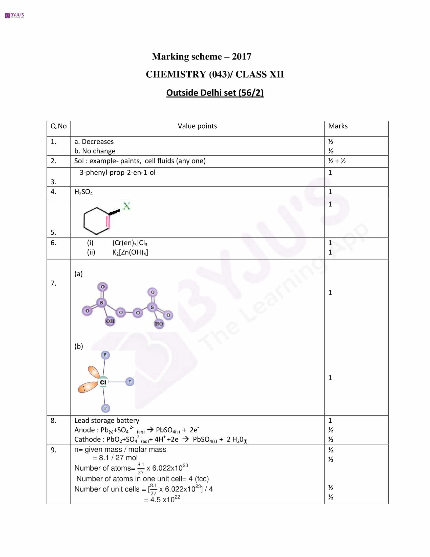 cbse class 12 solution 2017 chemistry set 1