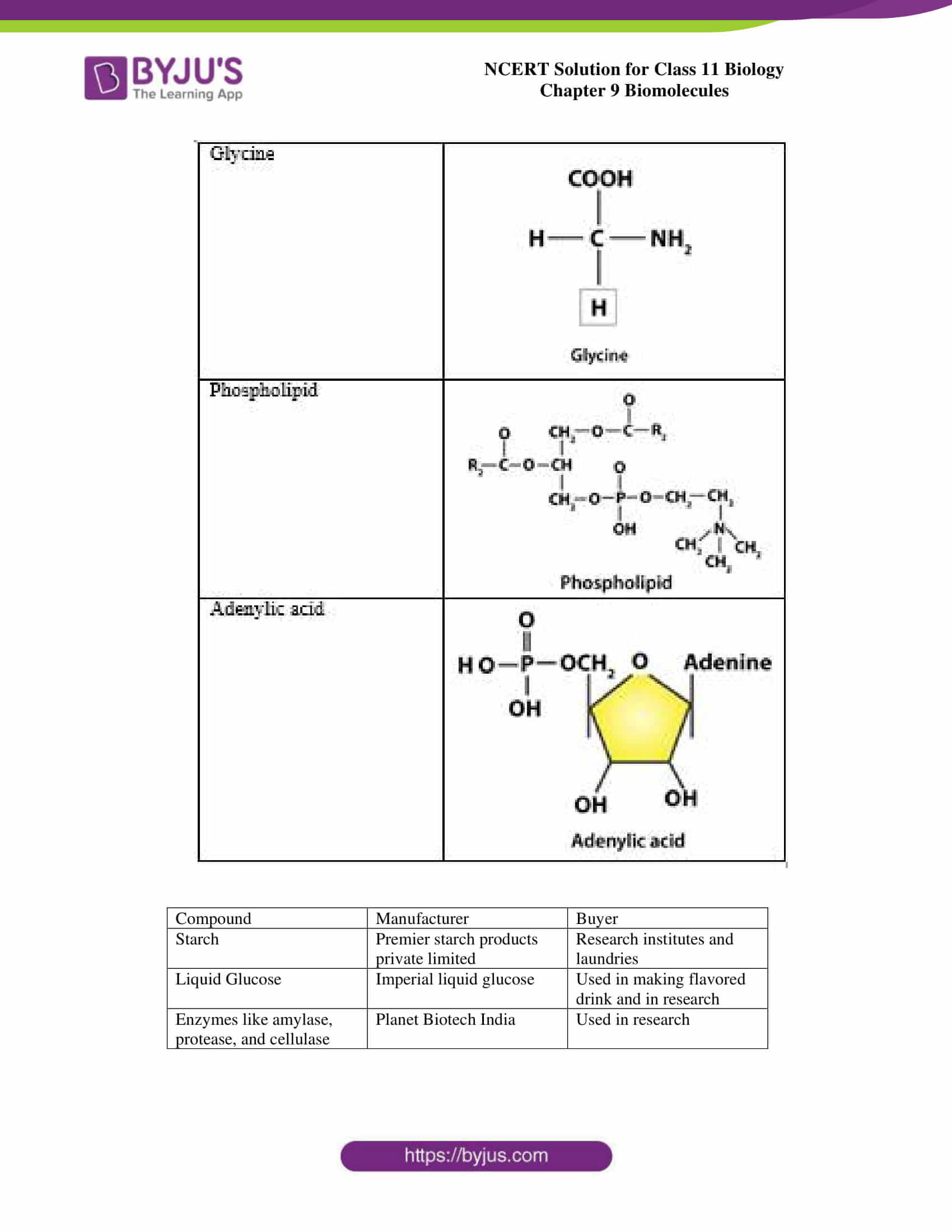 NCERT Solutions for Class 11 Biology Chapter 9 Biomolecules