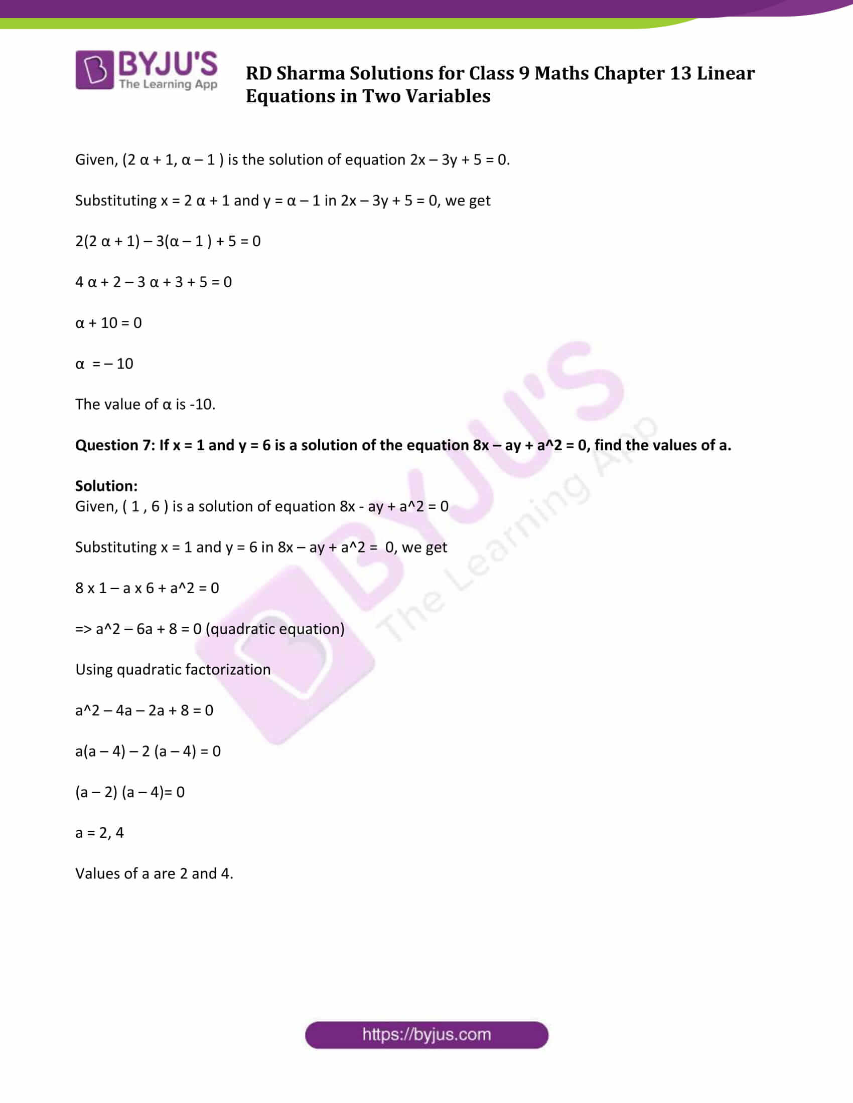 Rd Sharma Solutions Exercise 13 2 Chapter 13 Class 9 Linear Equations In Two Variables