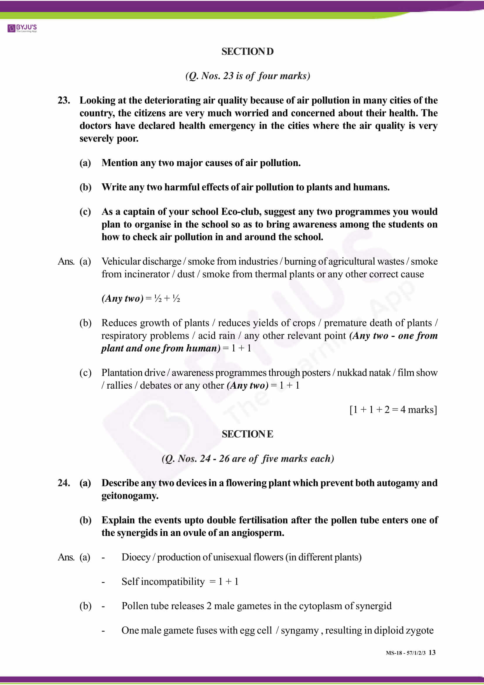 cbse class 12 solution 2018 bio set 1