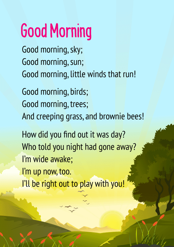 Good Morning Poem For Class 3 CBSE Students | Free PDF Download