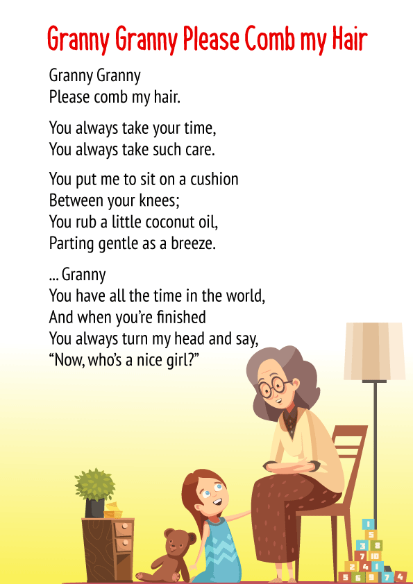 Granny Granny Please Comb My Hair - English Poem for Class 2