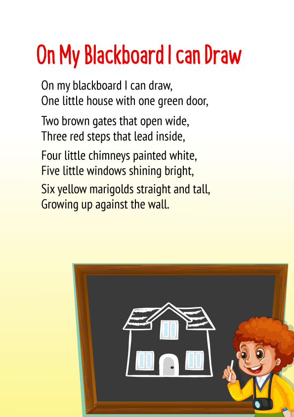 on my blackboard i can draw poem for class 2 get poem summary and download pdf