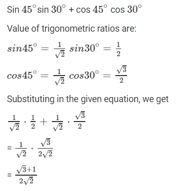 Cos 30 sin 30