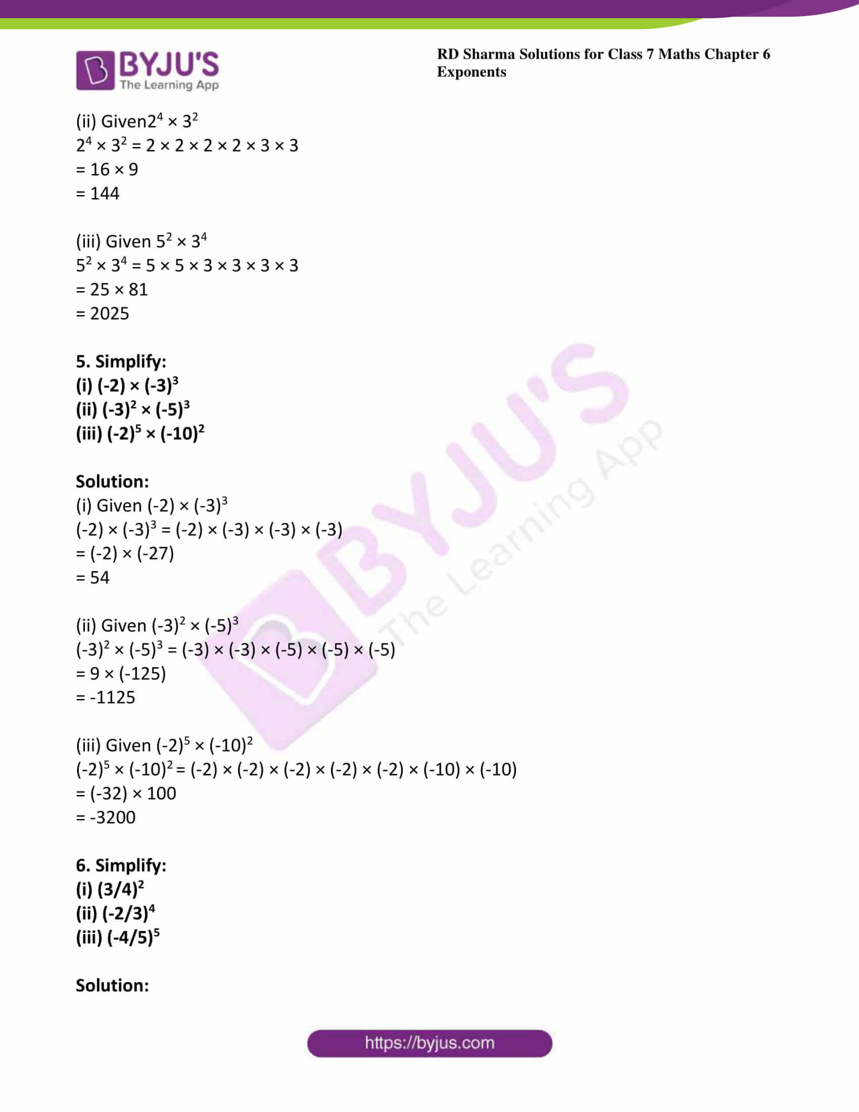 Rd Sharma Solutions For Class 7 Maths Chapter 6 Exponents Download Free Pdf