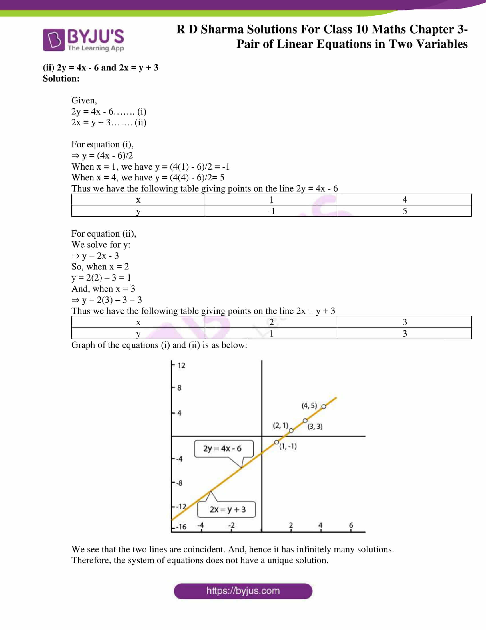 Rd Sharma Solutions For Class 10 Chapter 3 Pair Of Linear Equations In Two Variables