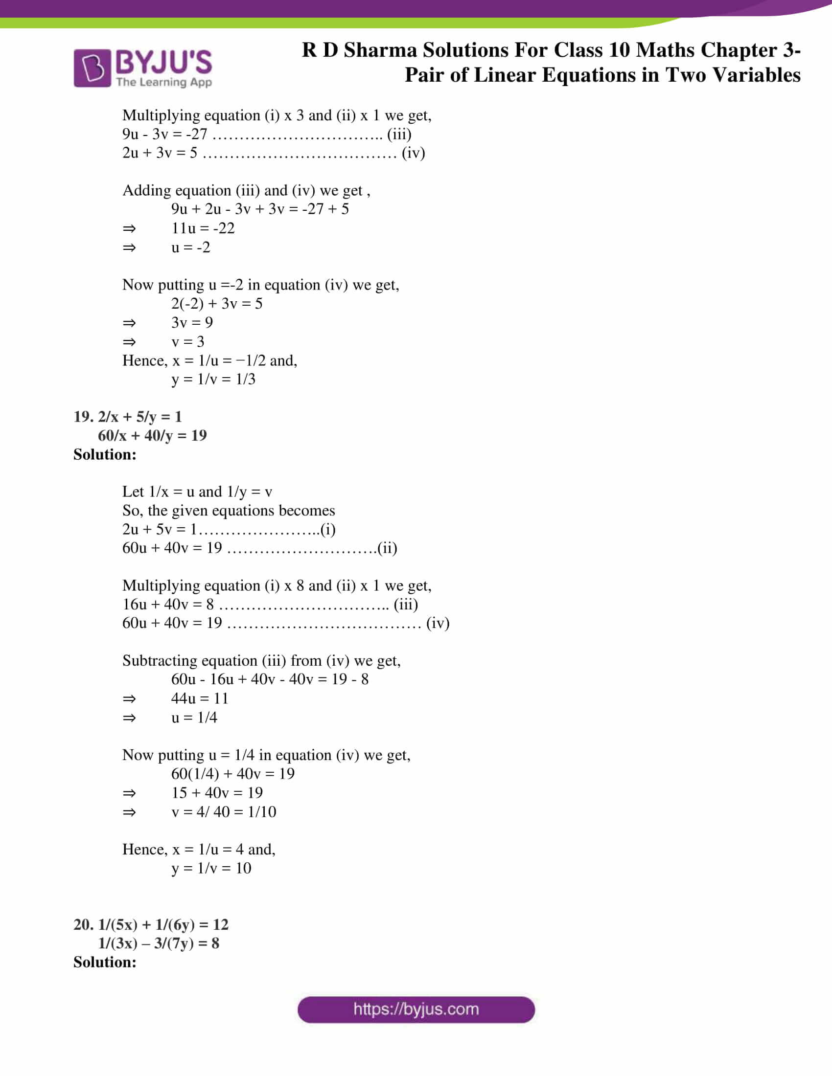 rd sharma solutions for class 10 chapter 3