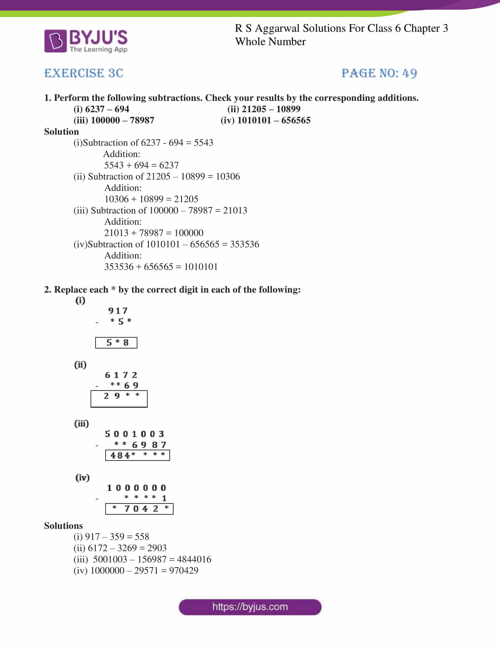 assignment solution class 6