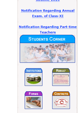 students corner on home page 