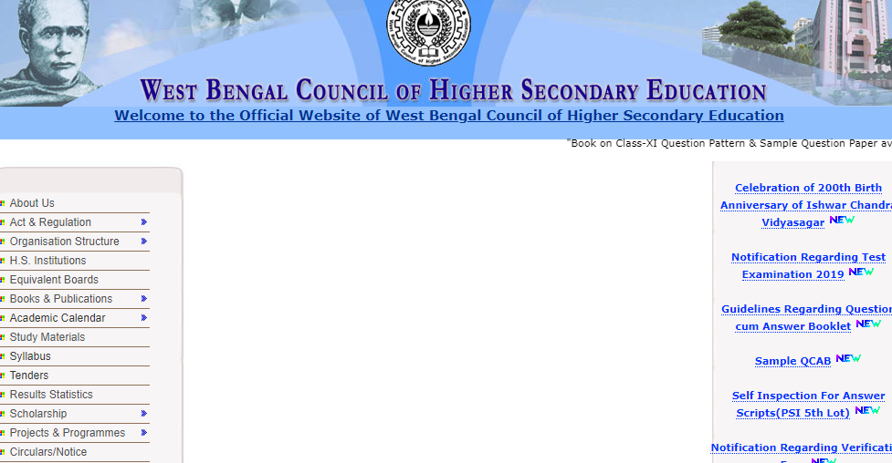 west bengal board official website home page 