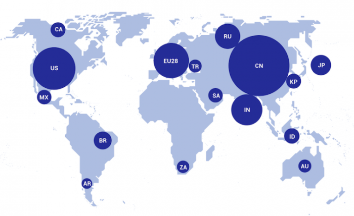 Emissions of Nations Map