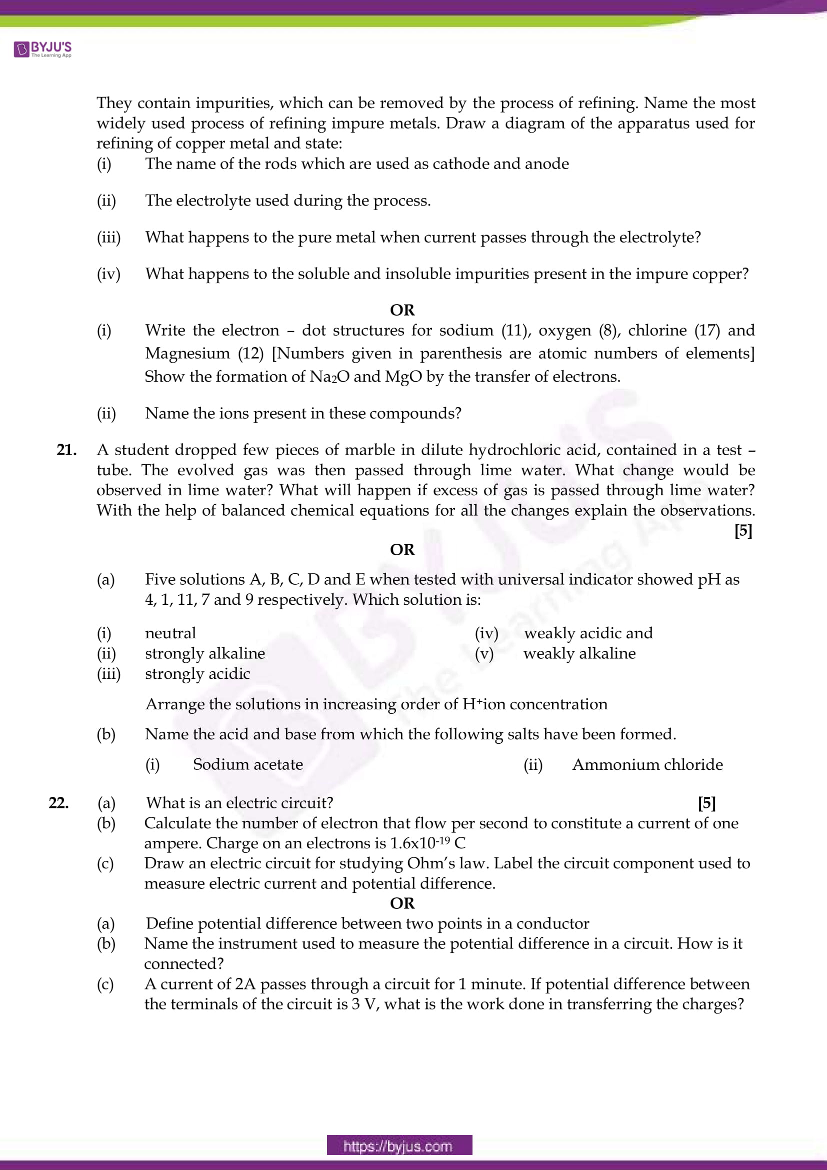 CBSE Sample Papers for Class 10 SA 1 Science Set 4 -Download Now