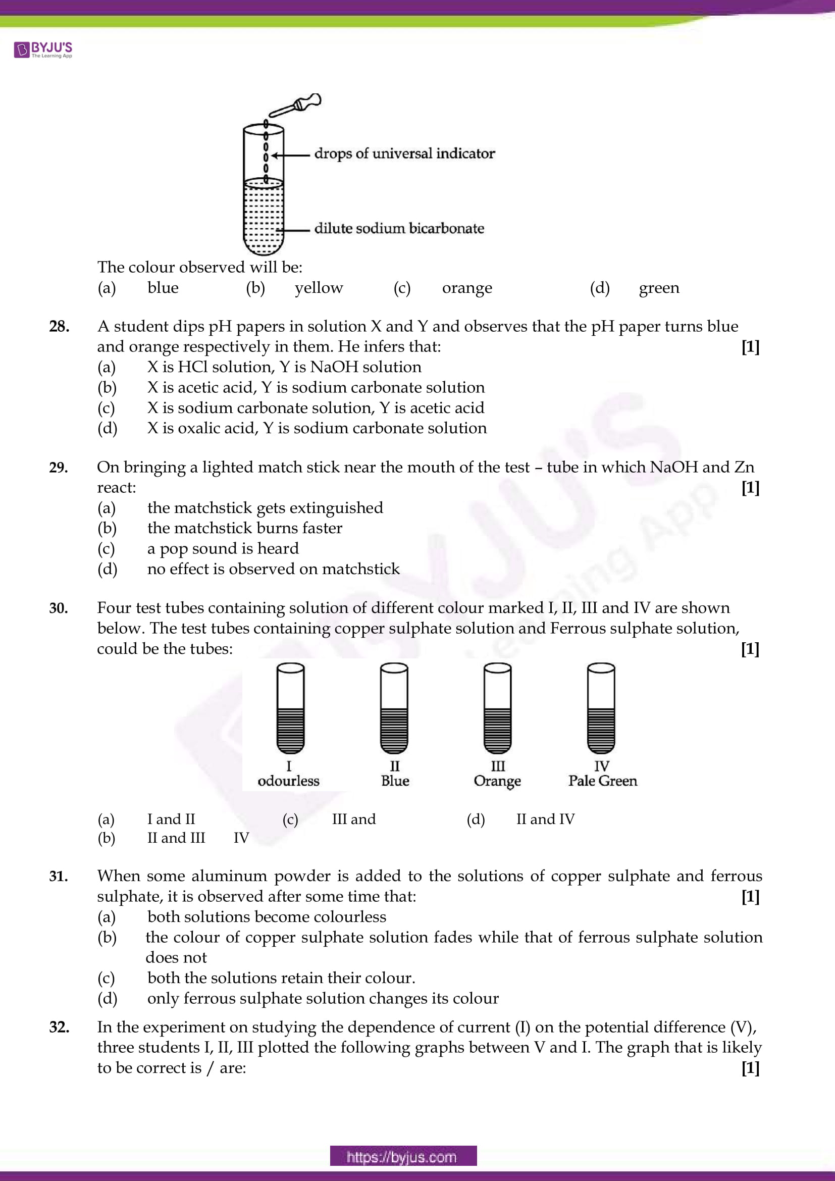 cbse class 10 science sample paper sa 1 set 4