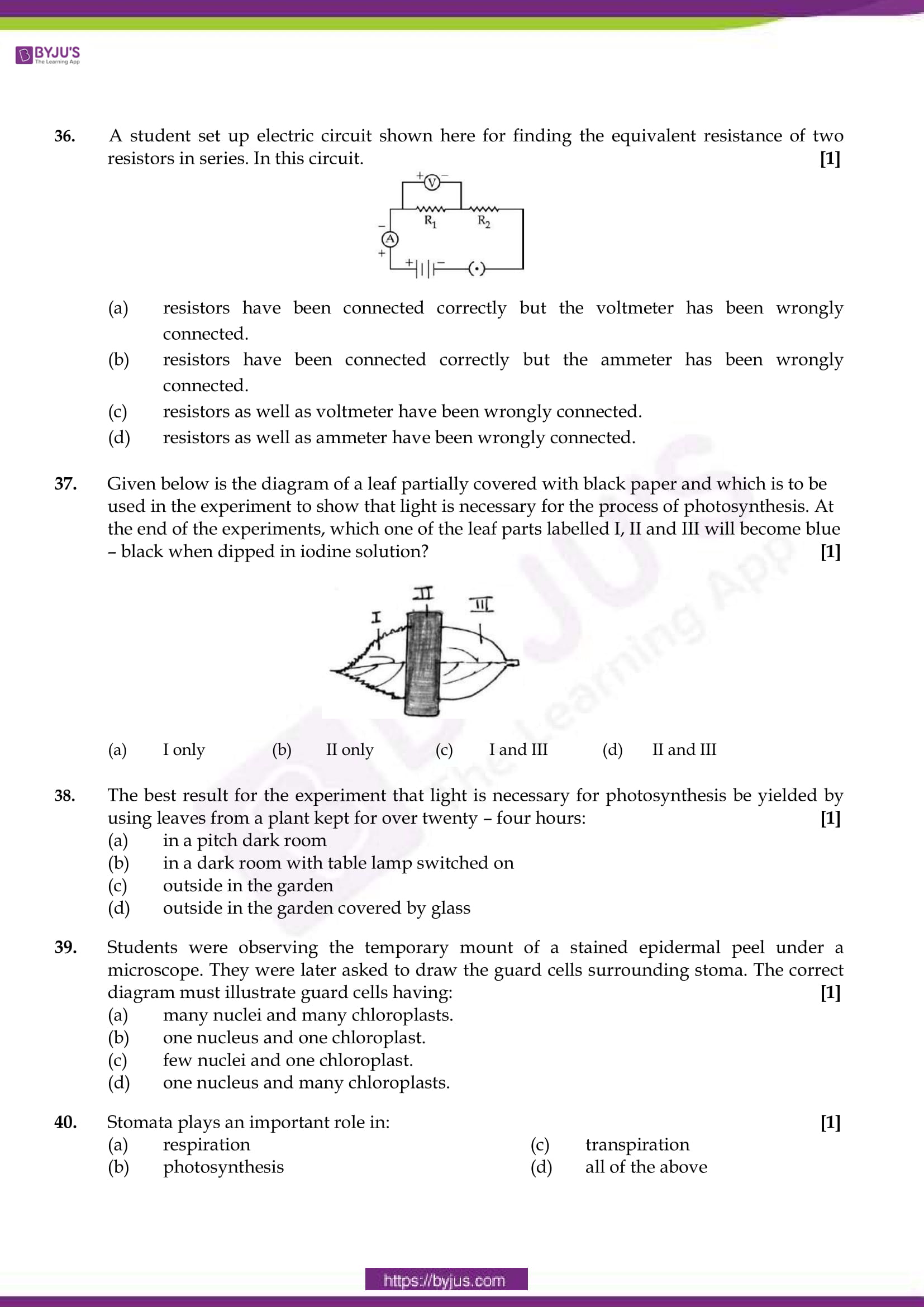 cbse class 10 science sample paper sa 1 set 4