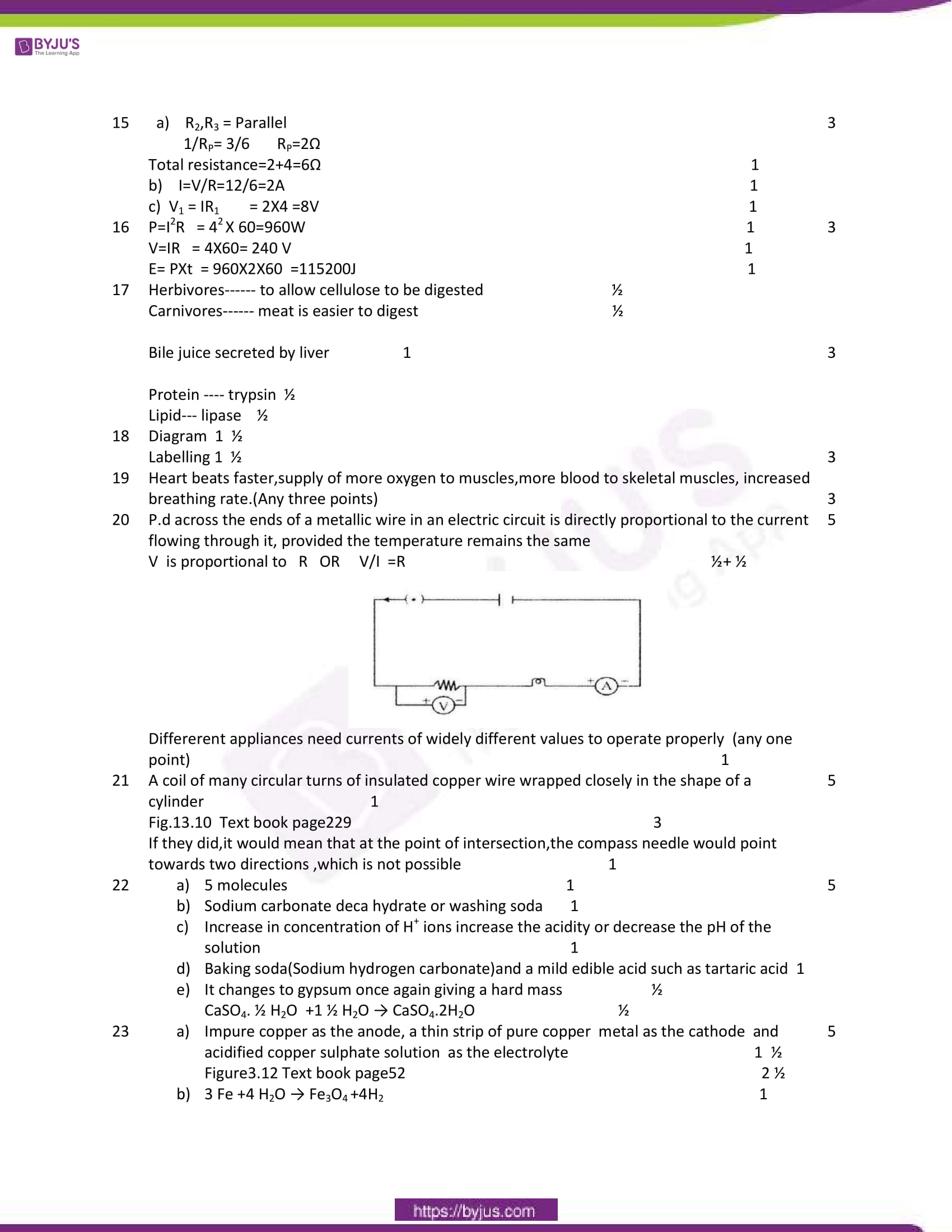 cbse class 10 science sample paper solution sa 1 set 1