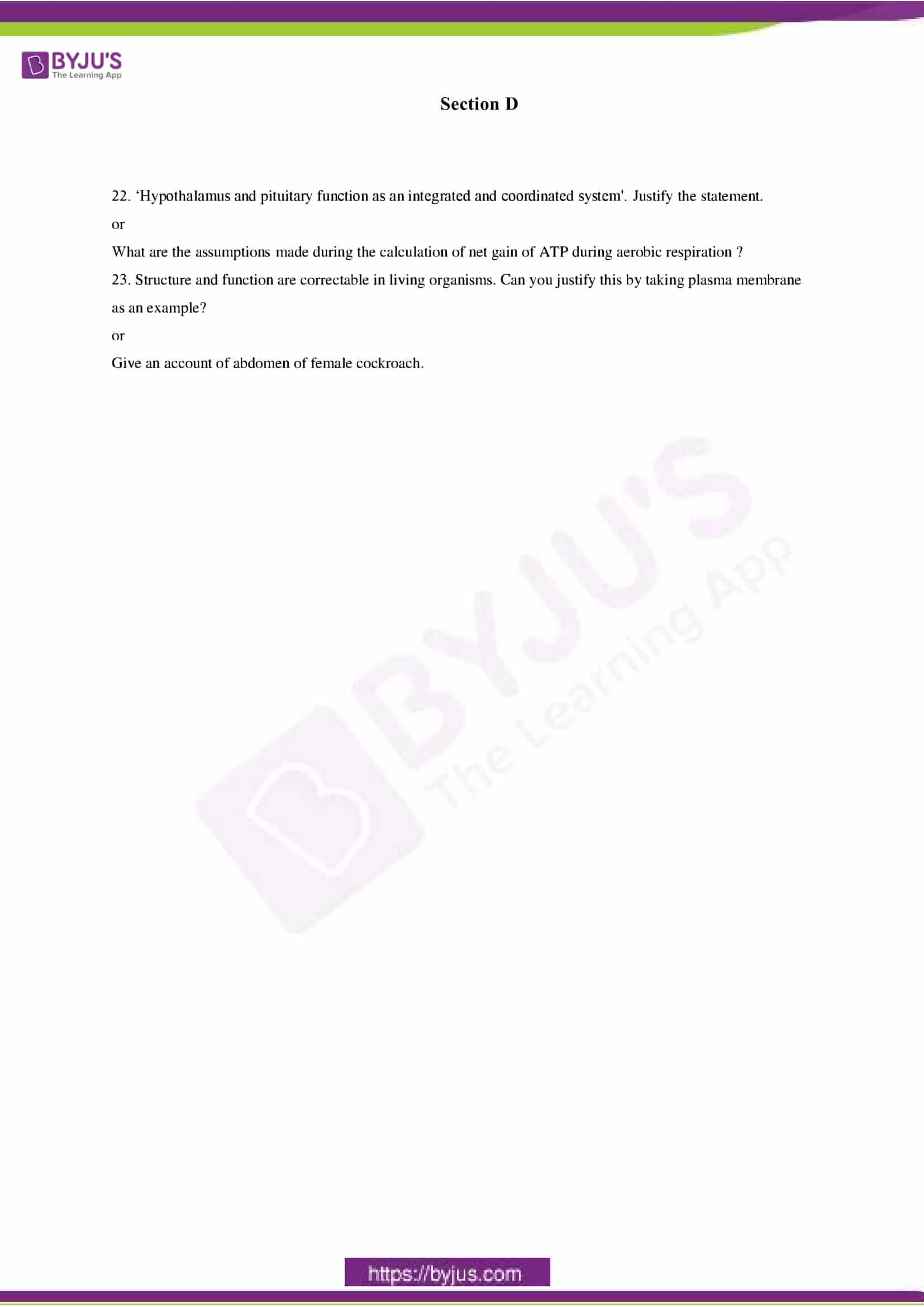 cbse class 11 bio sample paper set 2