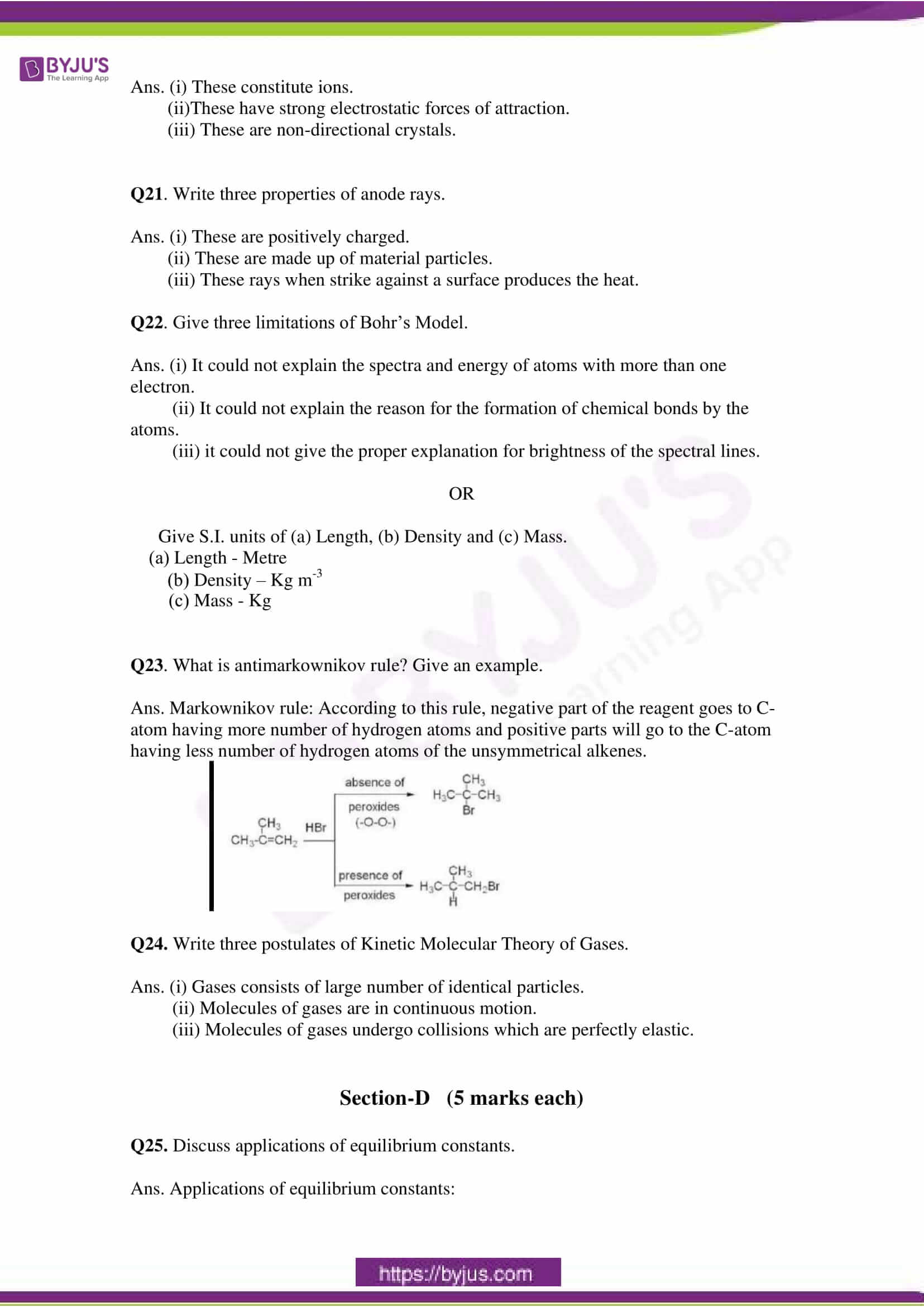 cbse class 11 che sample paper set 2 solution