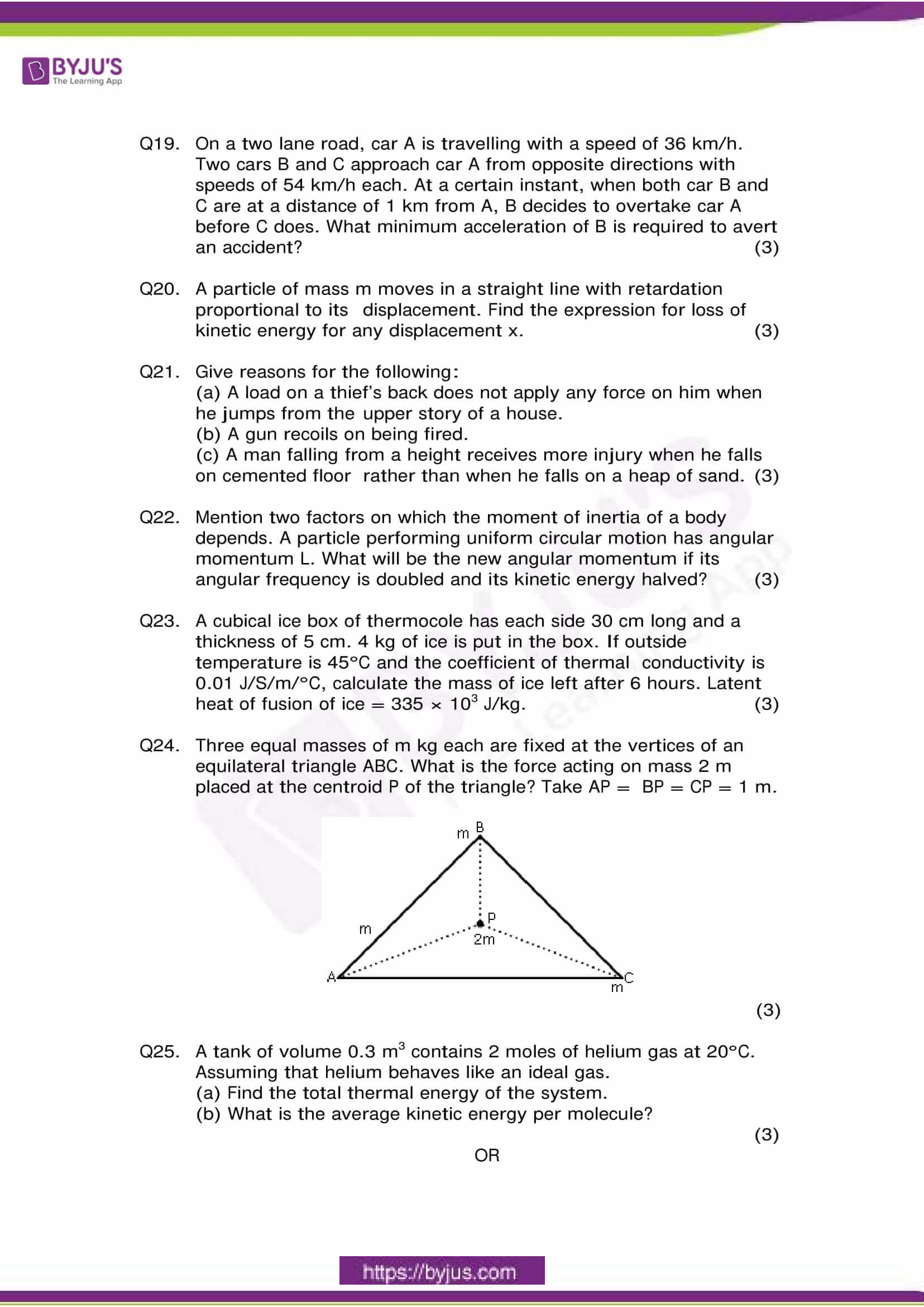 cbse class 11 phy sample paper set 3