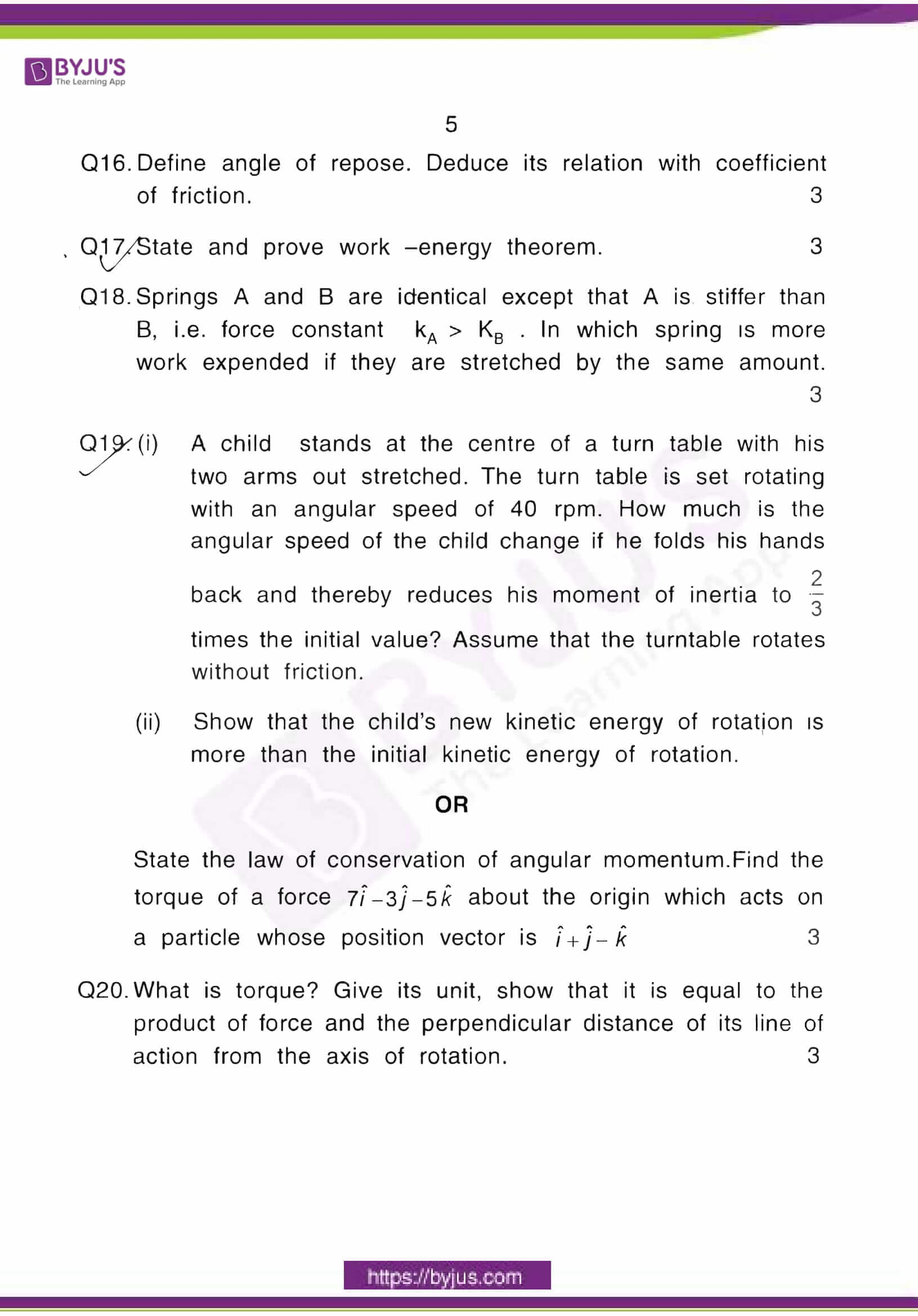 cbse class 11 phy sample paper set 7