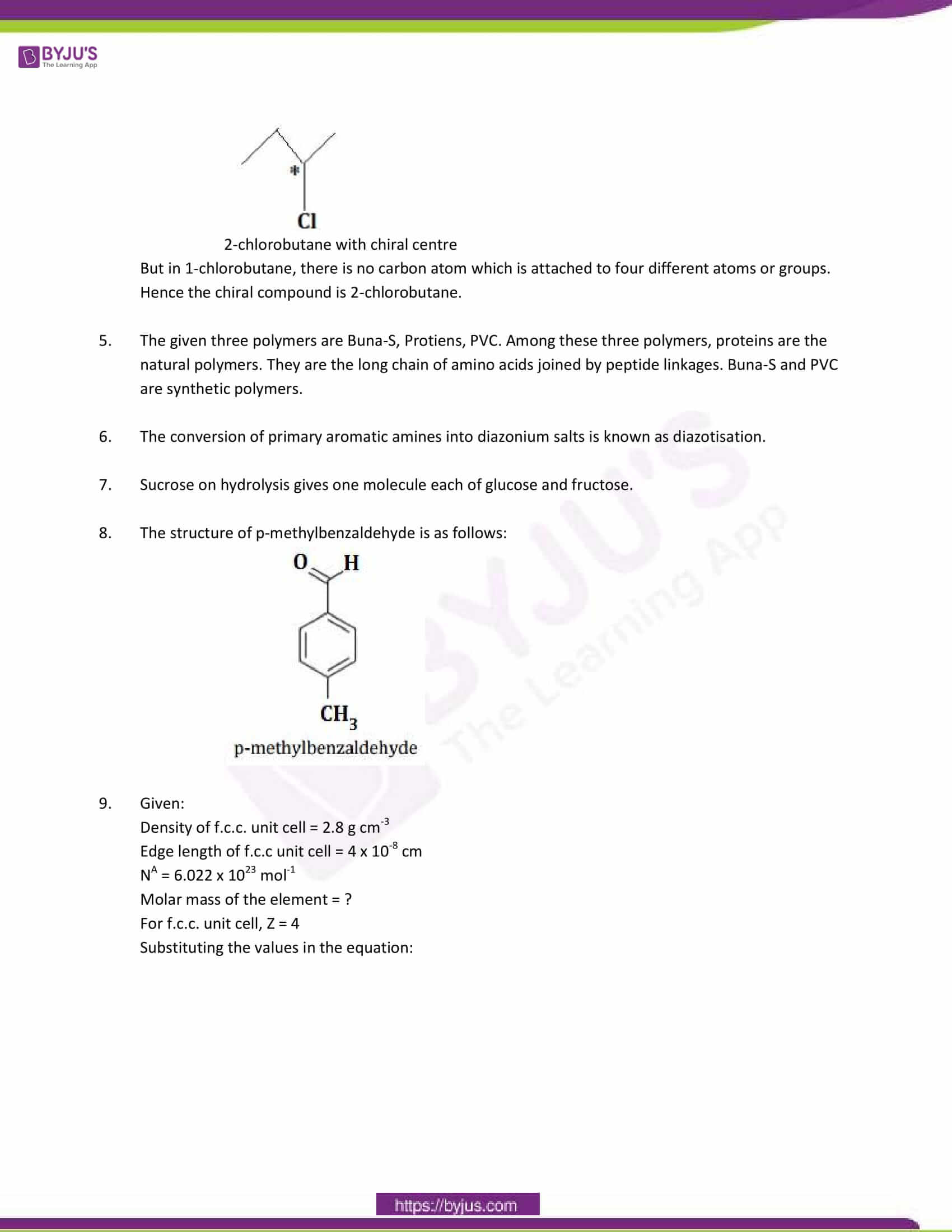 cbse class 12 chemistry sample paper solution set 4