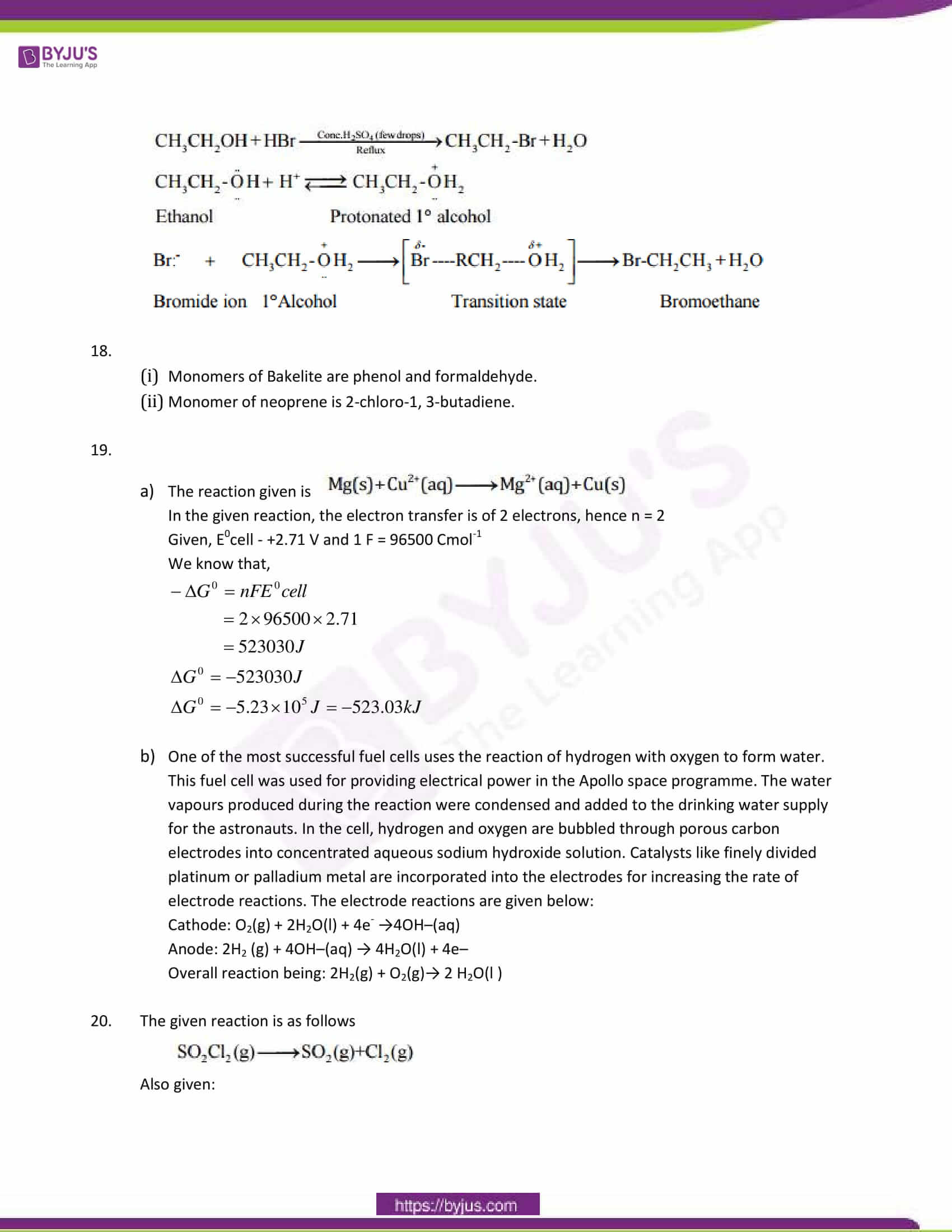 cbse class 12 chemistry sample paper solution set 4