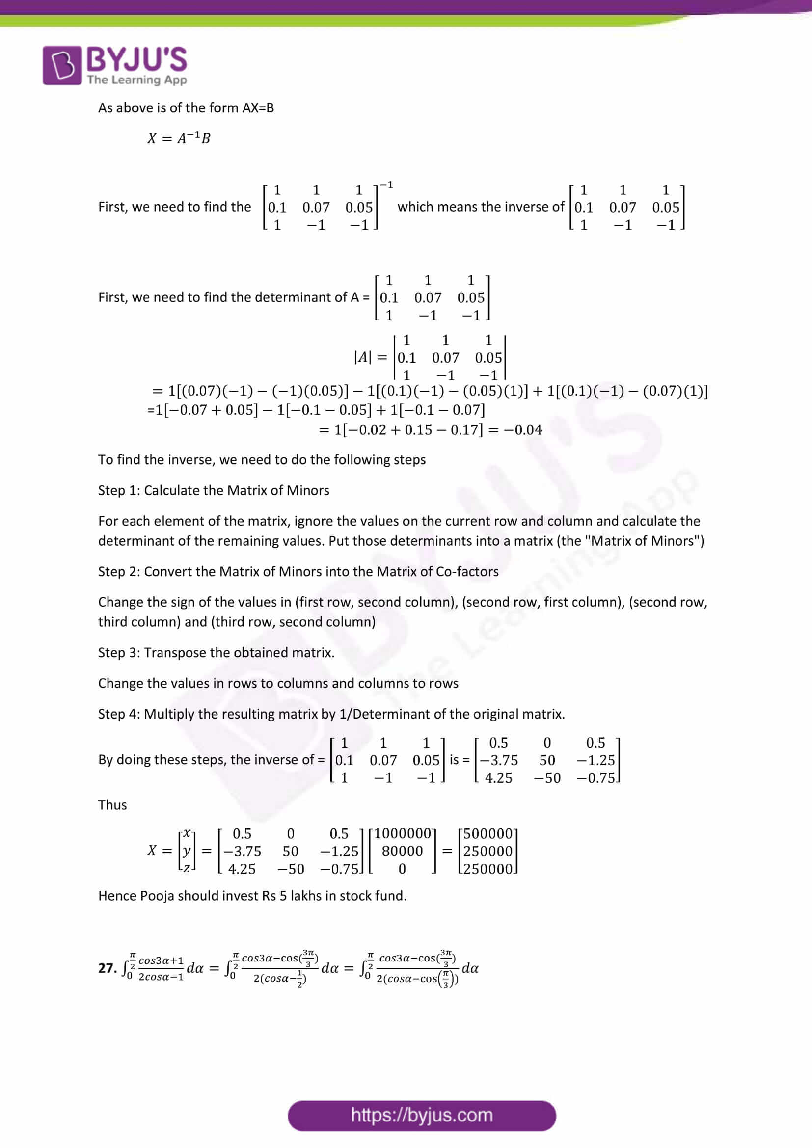 cbse class 12 maths sample paper set 1 solution