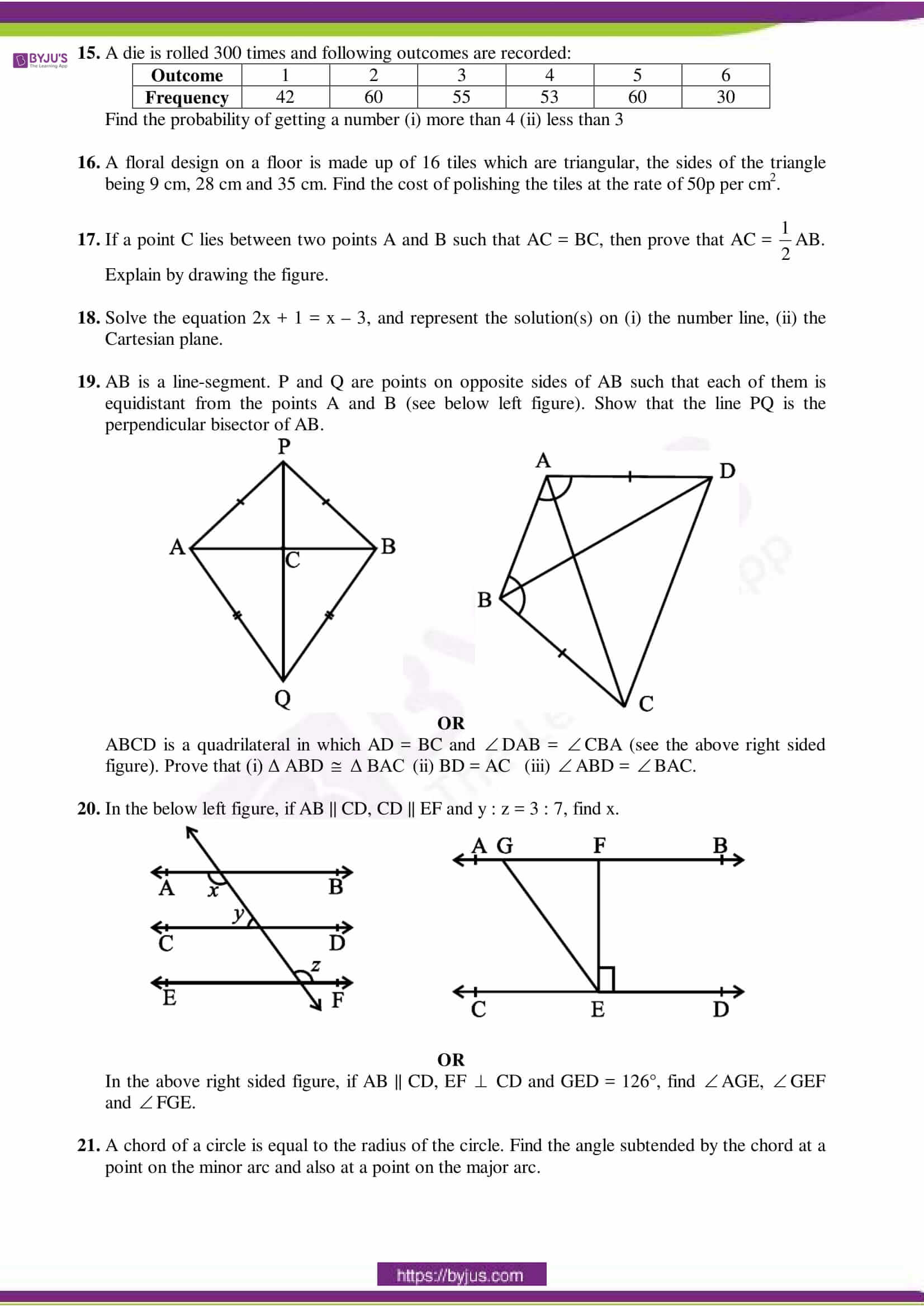 cbse sample paper class 9 maths set 2