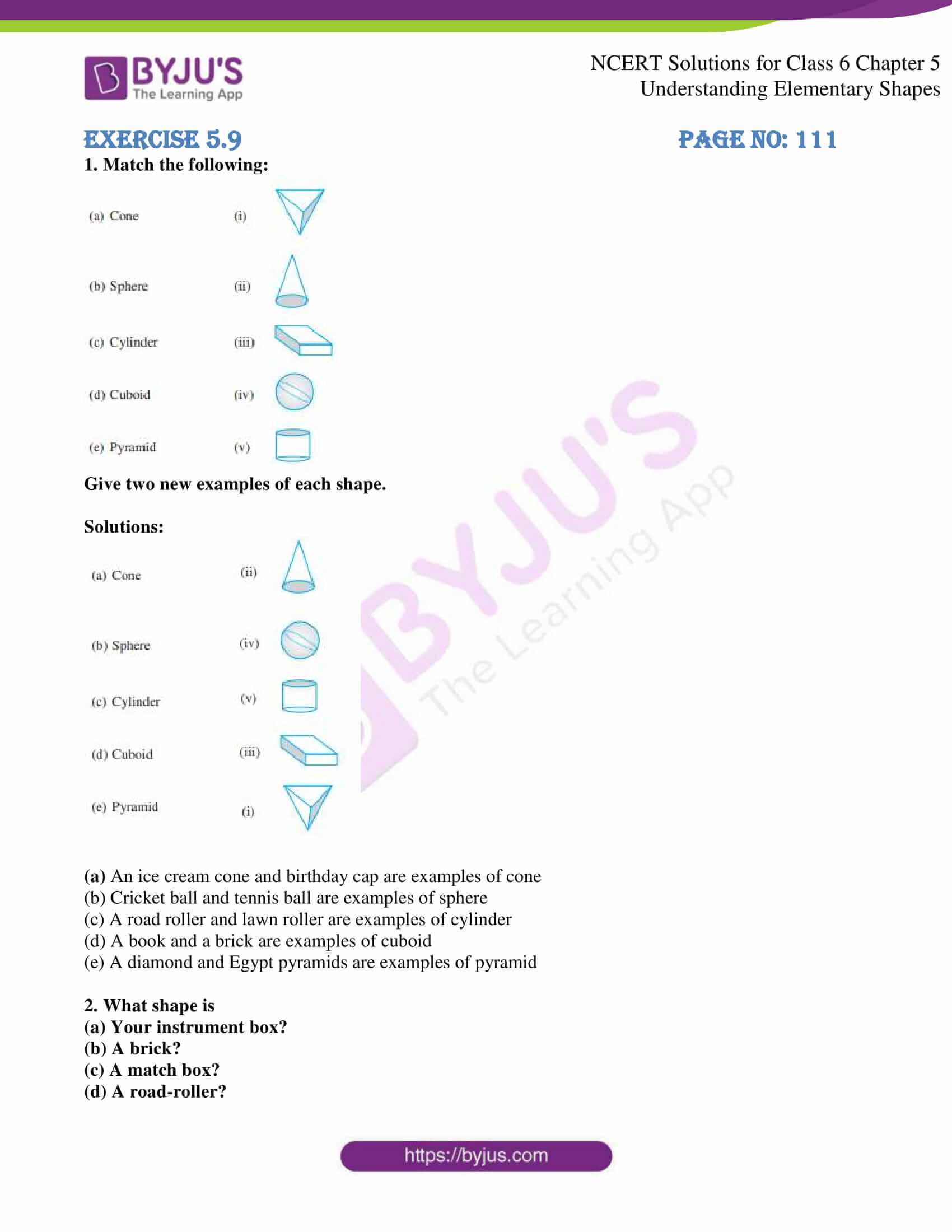 NCERT Solutions Class 6 Maths Chapter 5 Understanding Elementary Shapes ...