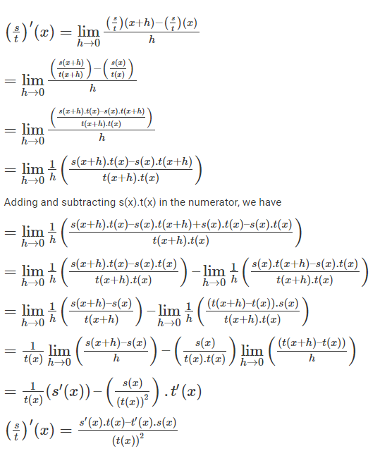 Quotient Rule Definition Formula Proof And Examples