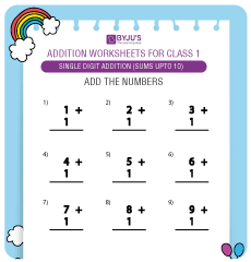 Single Digit Addition Worksheet