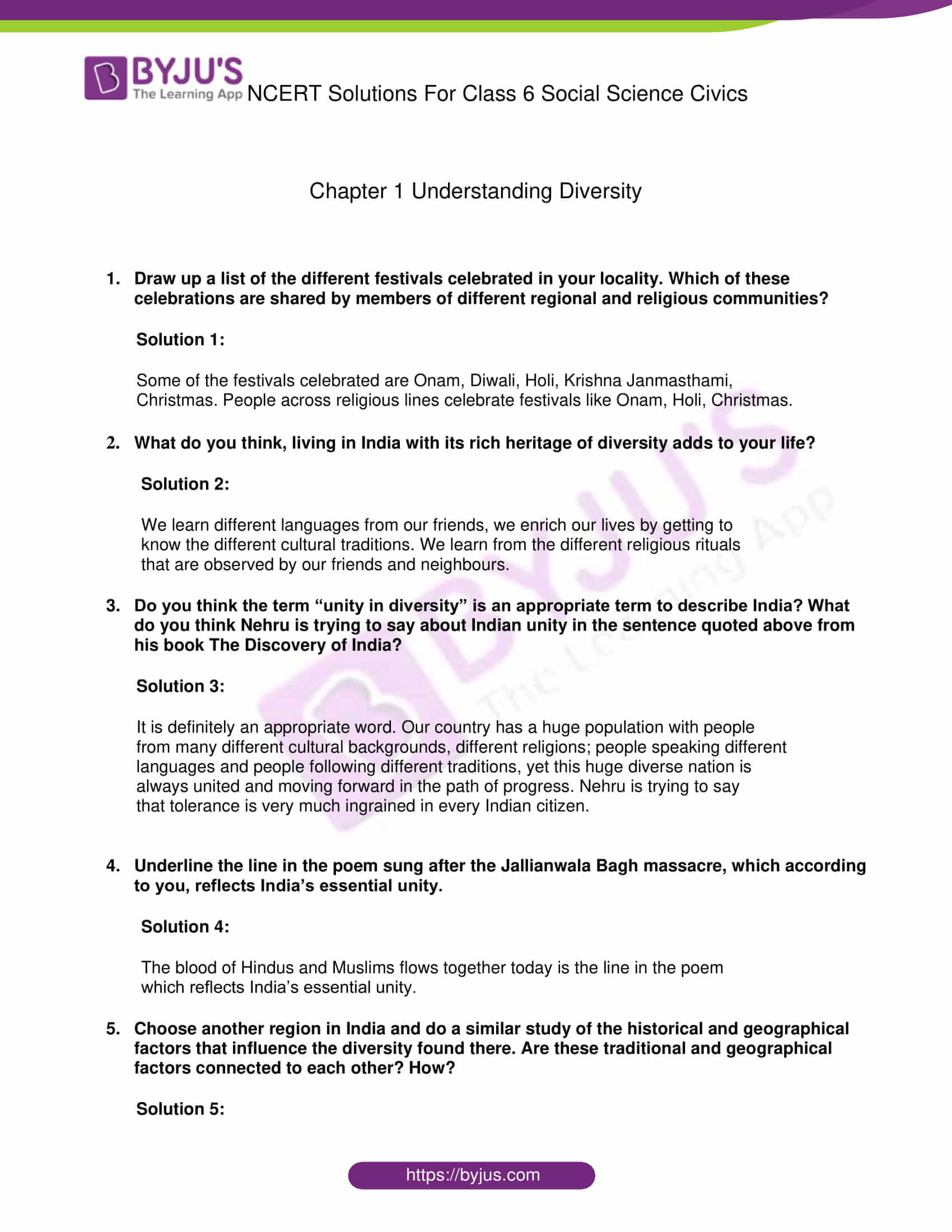 Social Science Class 6 Chapter 1