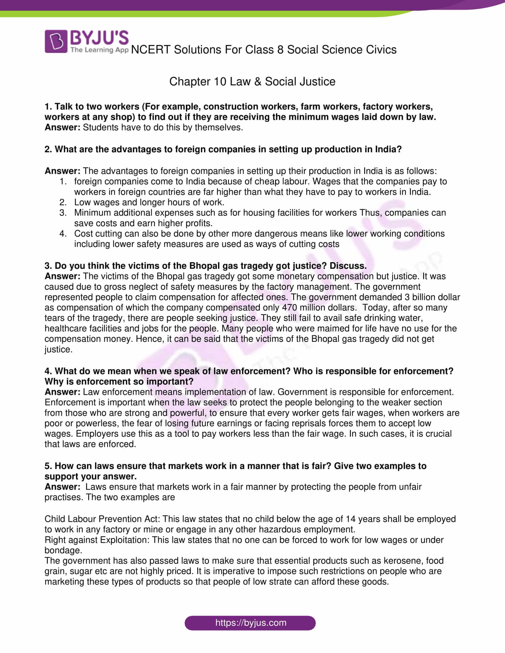 ncert solutions class 10 social science civics chapter 6