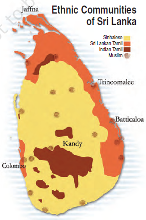 CBSE Notes Class 10 Political Science Chapter 1 Sri Lanka Map