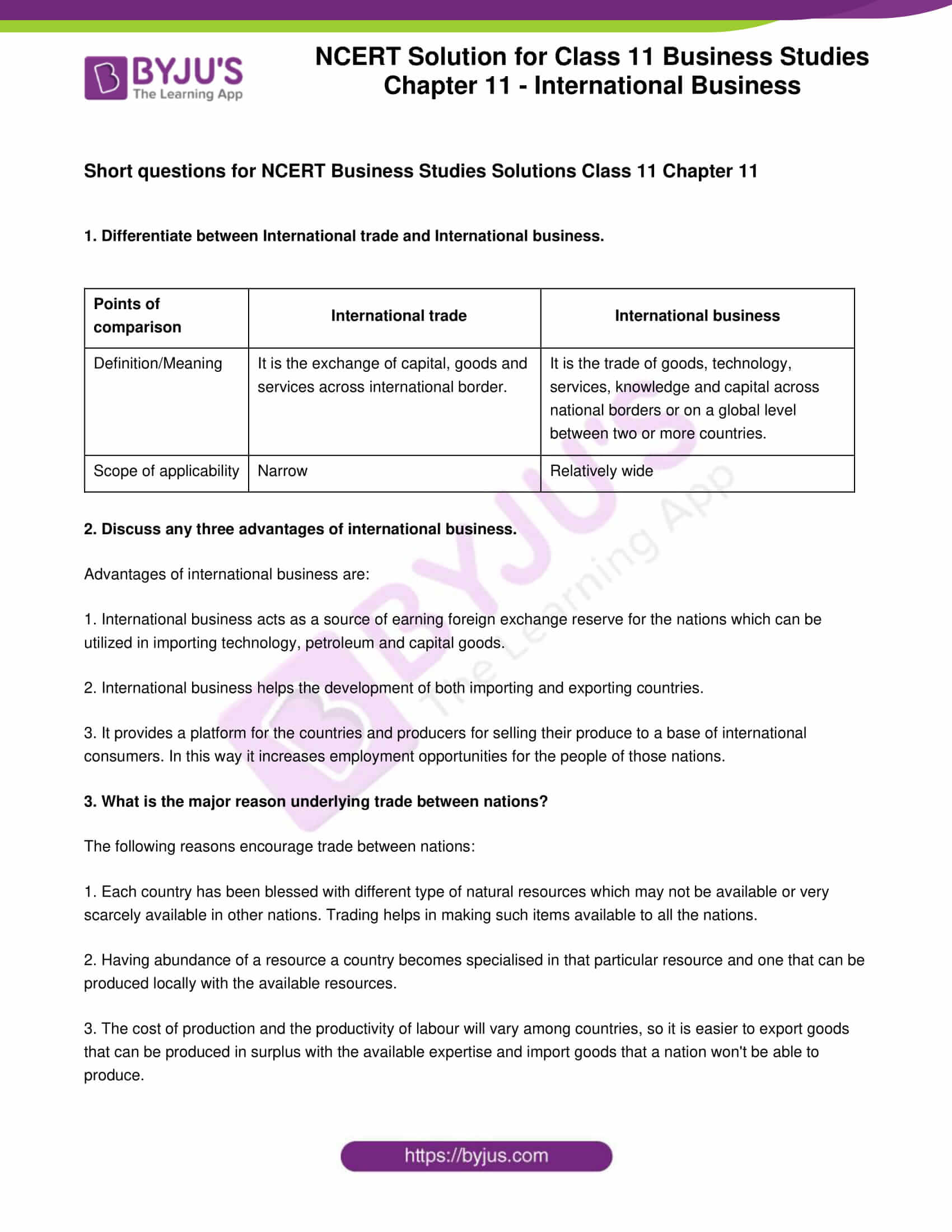 class 11 business studies chapter wise case study questions