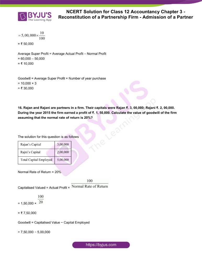 NCERT Solution for Class 12 Accountancy Chapter 3 Reconstitution of a