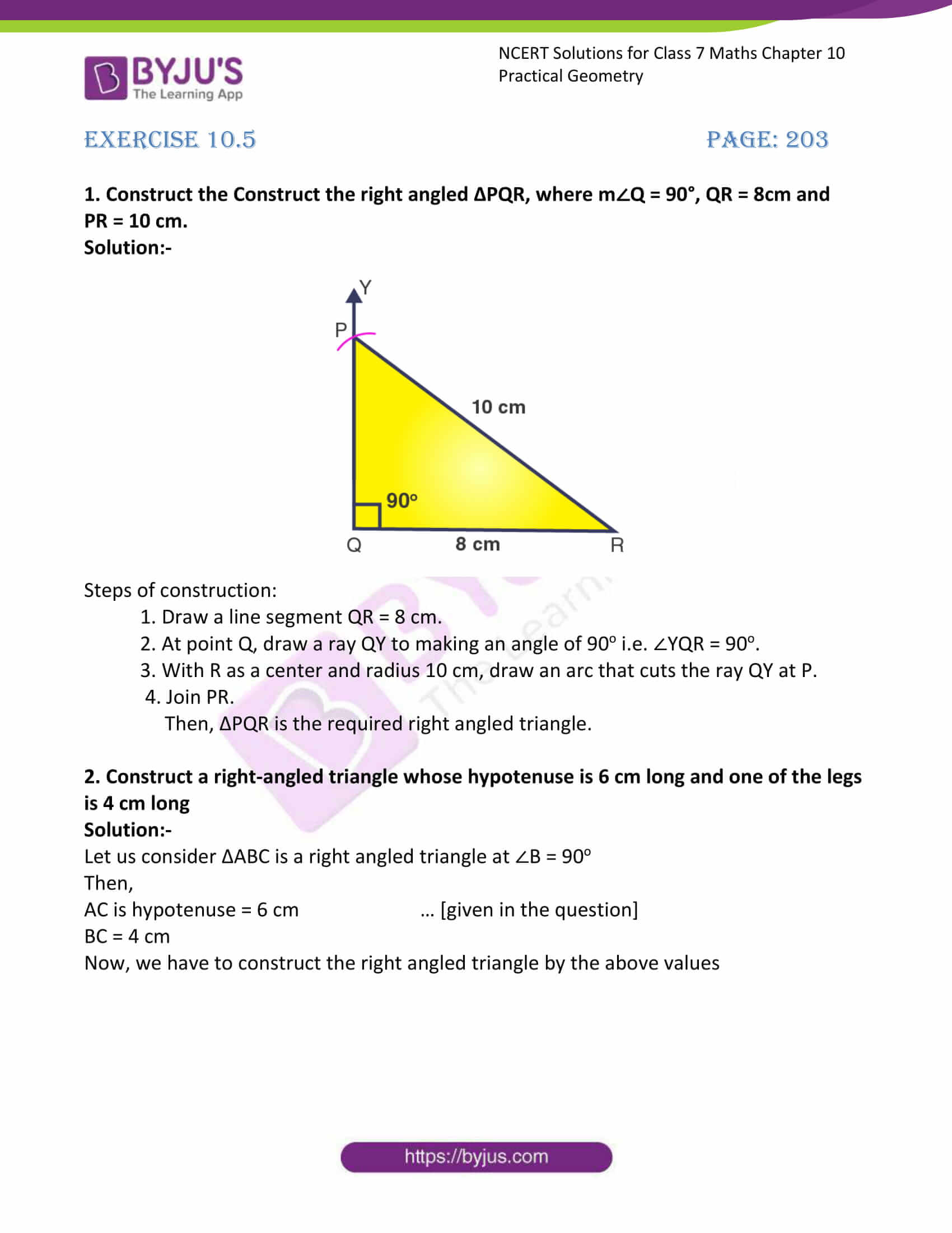 Devjyoti Bravia Class 7 Solutions Pdf NCERT Solutions for Class 7 Maths Chapter 10 Practical Geometry