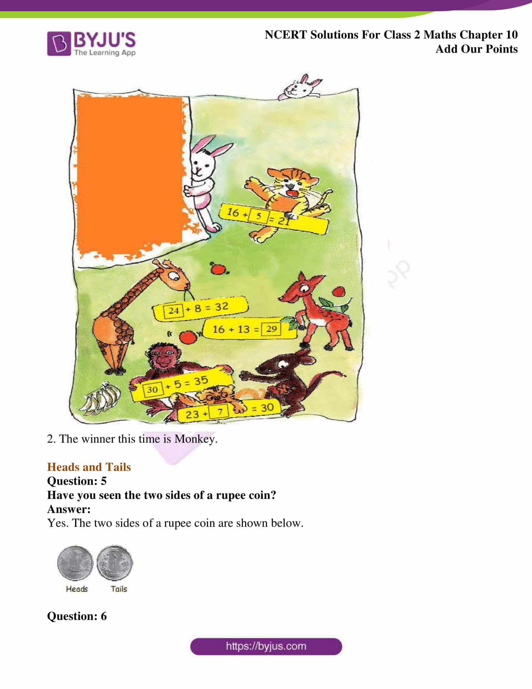 NCERT Solutions for Class 2 Maths Chapter 10 Add Our Points Free PDFs