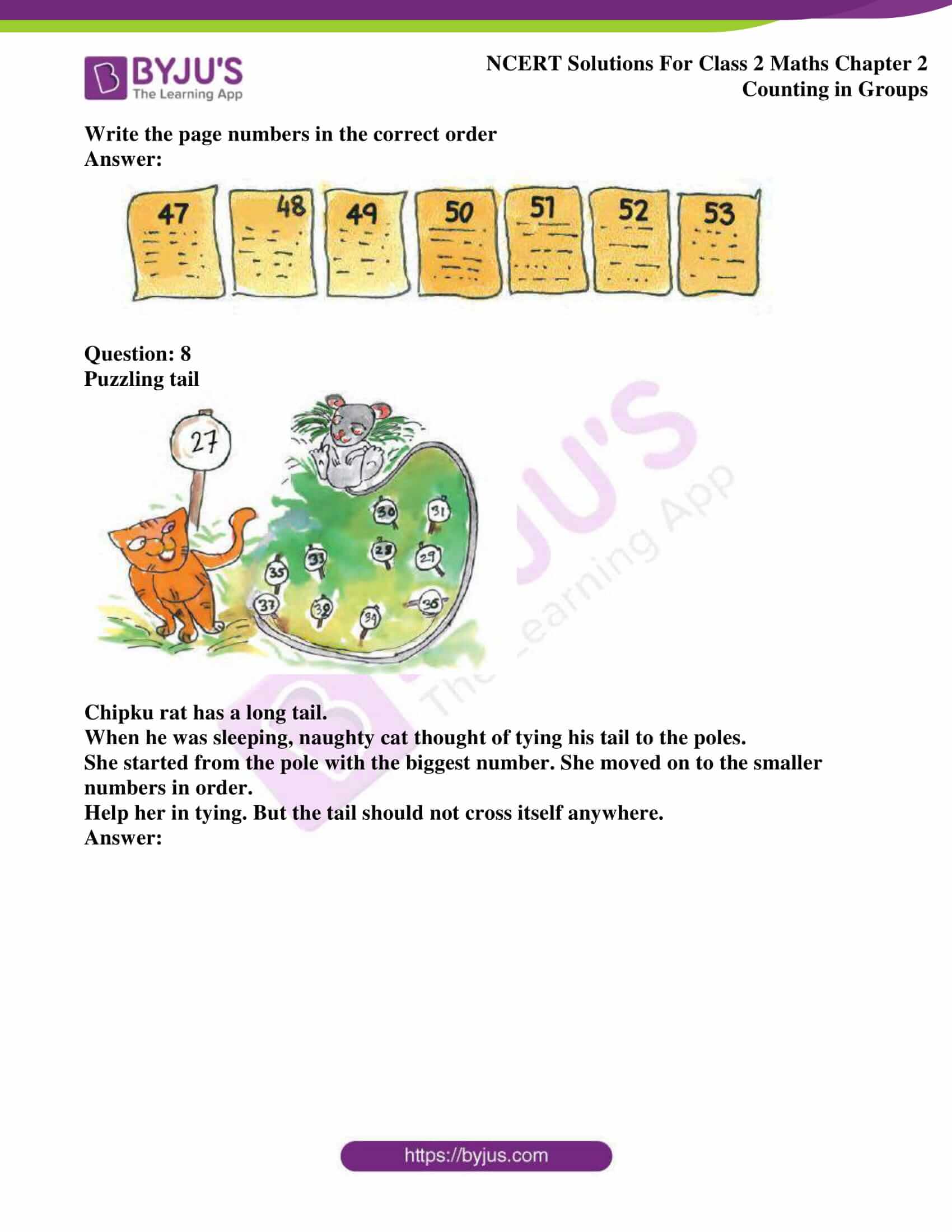 NCERT Solutions for Class 2 Maths Chapter 2 Counting in Groups Download PDF