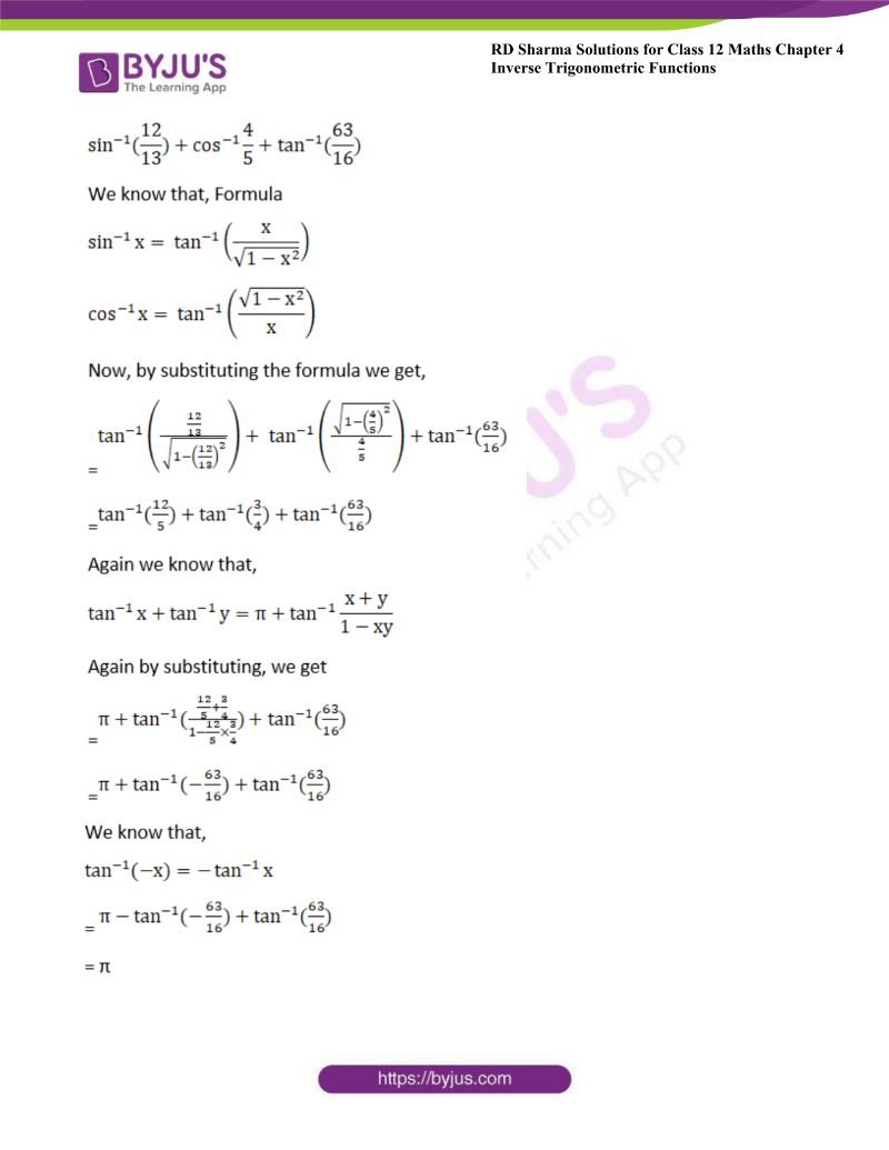 Rd sharma solutions for class 12 maths chapter 4 inverse