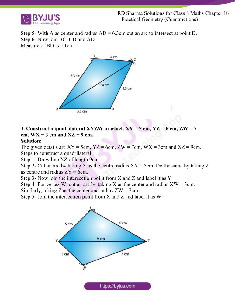 RD Sharma Solutions for Class 8 Chapter 18 Practical Geometry ...