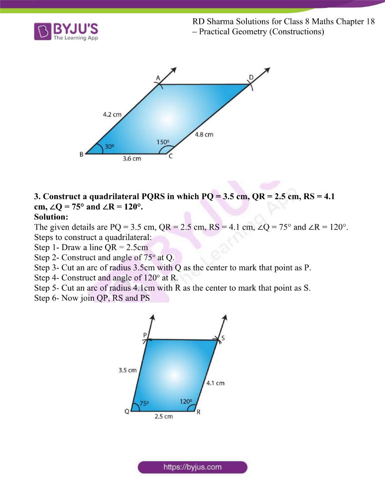 RD Sharma Solutions for Class 8 Chapter 18 Practical Geometry ...
