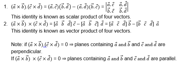 Vector Triple Product Useful Results