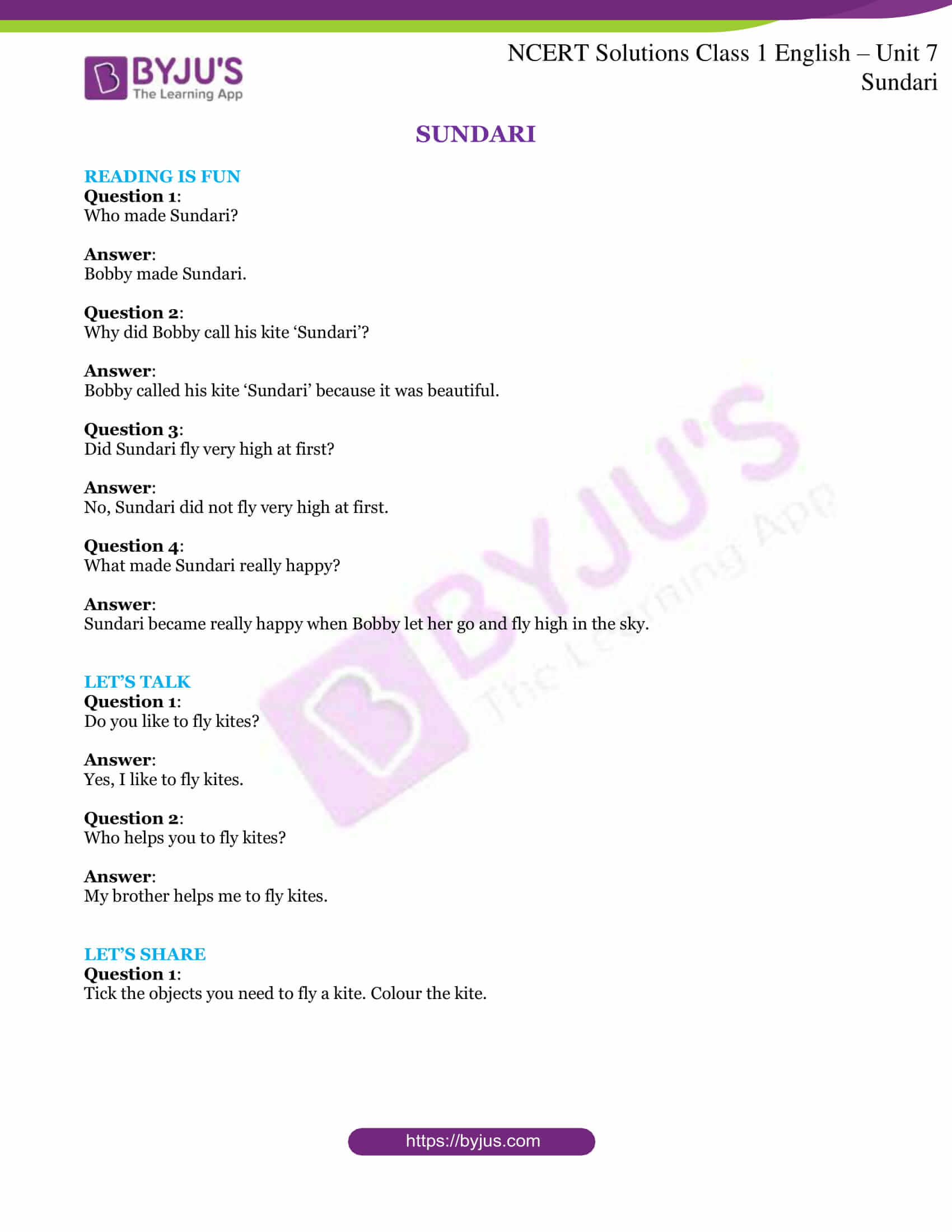 ncert sol class 1 english unit 7 story 1 ncert sol class 1 english unit 7 story 1