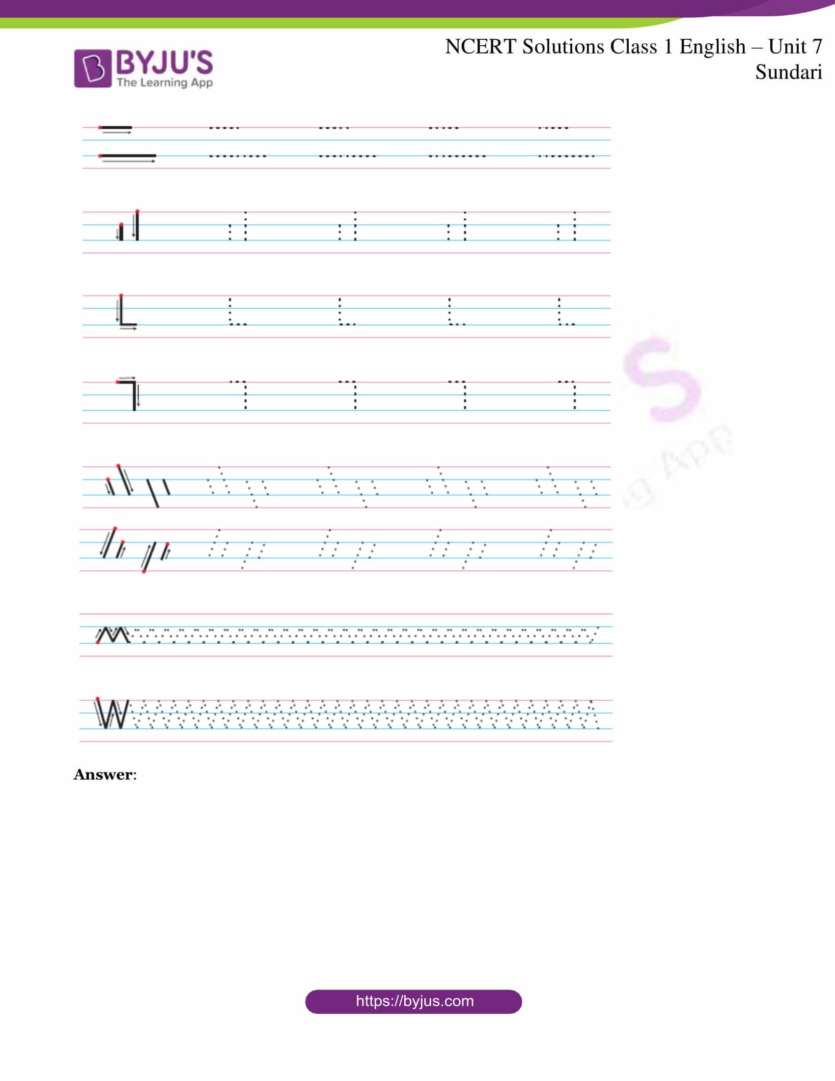 Ncert Solutions For Class 1 English Unit 7 Sundari Download Free Pdf