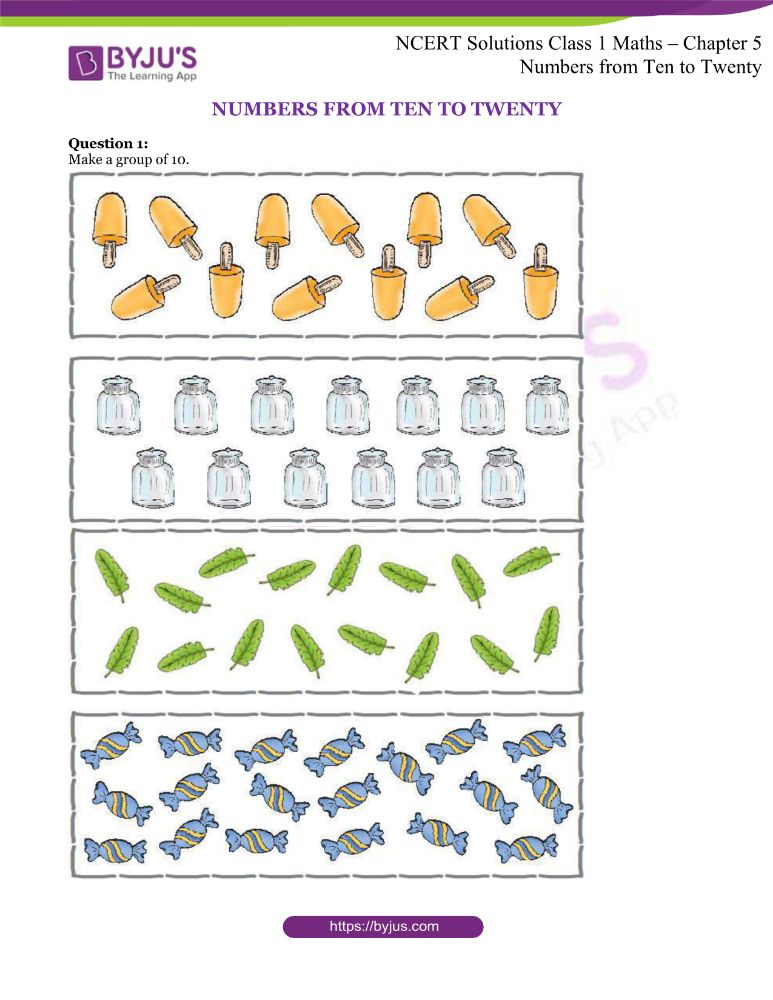 NCERT Solutions Class 1 Maths Chapter 5 Numbers From Ten To Twenty NCERT Solutions Class 1 Maths Chapter 5 Numbers From Ten To Twenty